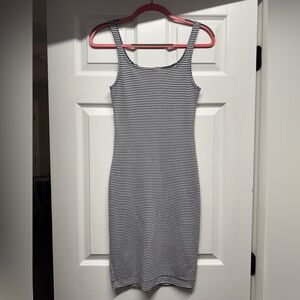Zara Fitted Dress in Navy&White, Size: S